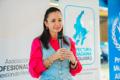 La prefecta del Guayas, Marcela Aguiñaga, respondió  a las declaraciones de Luisa González, presidenta del movimiento Revolución Ciudadana.