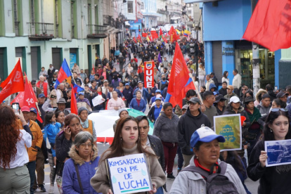 El 16 de septiembre hubo marchas en Cuenca en contra el extractivismo y el presidente Daniel Noboa.