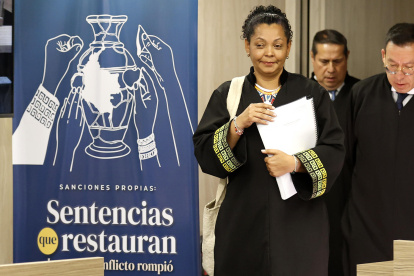 La presidenta de la Sección de Primera Instancia para Casos de Reconocimiento de Verdad y Responsabilidad de la Jurisdicción Especial para la Paz (JEP), Ana Manuela Ochoa Arias.