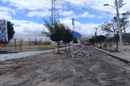 La obra de regeneración en un área cercana al estadio Olímpico de Riobamba ha generado reacciones.
