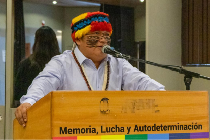 Marlon Vargas preside la CONAIE y lidera el paro nacional en contra de la eliminación del subsidio al diésel.