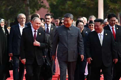 El presidente ruso, Vladimir Putin, el presidente chino, Xi Jinping, el líder norcoreano, Kim Jong Un.