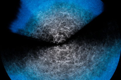 Emulador. Imagen fija de una rotación animada del mapa de datos de DESI.