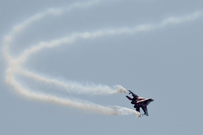 Foto de archivo de un caza MIG ruso.