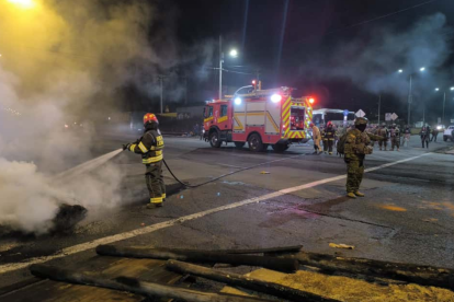 El bloqueo interrumpió el tránsito.