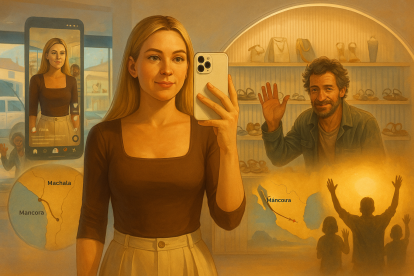 Ilustración de la historia viral de Diego Londoño: desde un video en Machala.