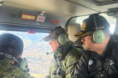 Ministros del Bloque de Seguridad sobrevolaron Otavalo mientras continúan las protestas