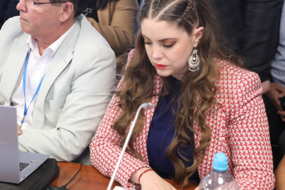 La asambleísta oficialista Nataly Morillo pide que el CAL sancione a la correísta Mónica Palacios, por los incidentes en la sesión donde se abordaba el proyecto minero en Quimsacocha.