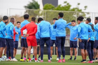 Liga de Quito en su último entrenamiento en Brasil antes de enfrentar a Sao Paulo.