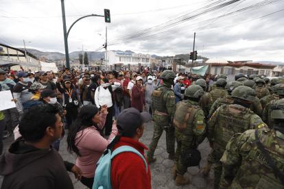 La marcha en contra del retiro del subsidio al diésel en el norte de Ecuador.
