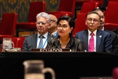 Gabriela Sommerfeld, canciller de Ecuador, ante la ONU.