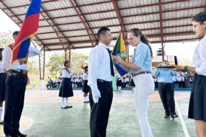 El juramento a la Bandera es uno de los actos cívicos más significativos del calendario escolar en Ecuador.