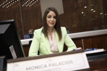 La asambleísta Mónica Palacios anunció una acción de protección tras ser sancionada por el CAL con 90 días de suspensión sin sueldo.