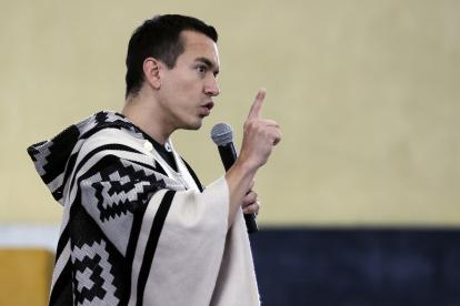 El presidente Daniel Noboa durante una reciente aparición pública.