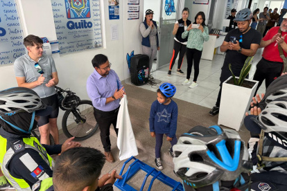 Medida. La inauguración del estacionamiento de bicicletas se realizó en el contexto de la Semana de la Movilidad,