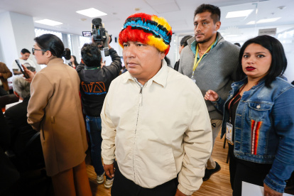 El presidente de la Confederación de Nacionalidades Indígenas del Ecuador (Conaie), Marlon Vargas.