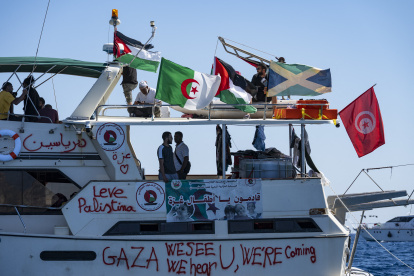 Embarcación de la Global Sumud Flotilla