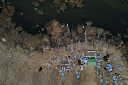 Fotografía aérea, tomada el pasado 12 de septiembre de 2025, de la isla Sicuya, en el lago Titicaca (Bolivia).