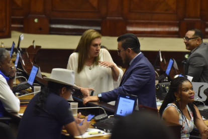Bancada. Los asambleístas de la RC colocaron letreros de apoyo a Butiñá en sus curules.