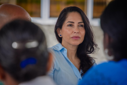 Luisa González arremetió en contra del ministro del Interior John Reimberg.