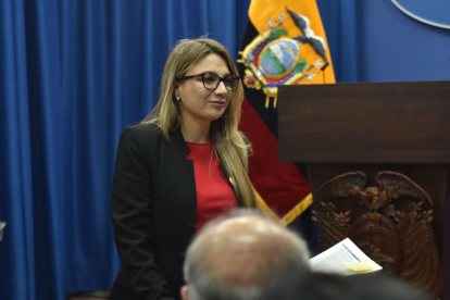 La vocera de Carondelet dio breves declaraciones sobre el SOTE, bono y la deportación del periodista español.