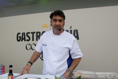 Chris Carpenter durante su presentación.