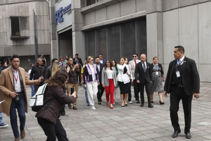 La bancada de ADN acudió a la Fiscalía para denunciar a Marlon Vargas, presidente de la Conaie.