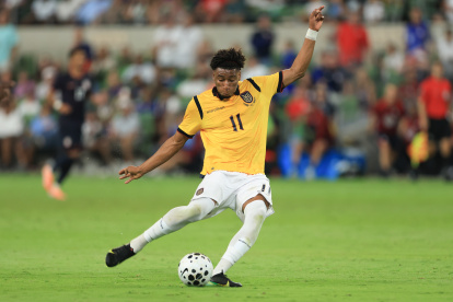 Kevin Rodríguez delantero de Ecuador que tuvo minutos ante Estados Unidos.