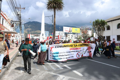 Ibarra. Manifestantes recorrieron el centro de la urbe y pidieron la apertura al diálogo en el marco del paro 2025.