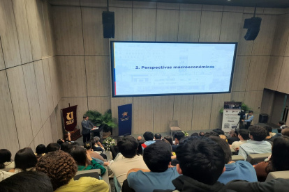 El BCE difundió este 14 de octubre de 2025 el informe del  II Trimestre de las Cuentas Nacionales, en Guayaquil.