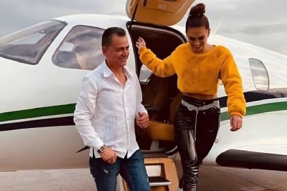 Greeicy Rendón y su papá.