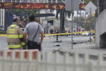 La zona del atentado en el norte de Guayaquil permanece acordonada.