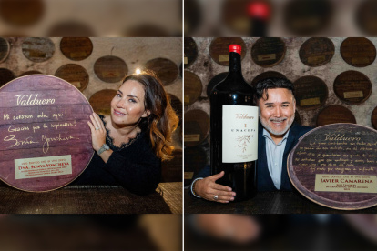 Sonya Yoncheva y Javier Camarena posan en la cueva de la Membresia la Tenada.