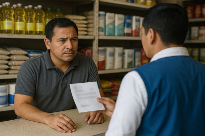 El ciudadano sentenciado acudió a un local portando una credencial falsa del SRI y solicitó dinero al propietario del negocio (imagen referencial).