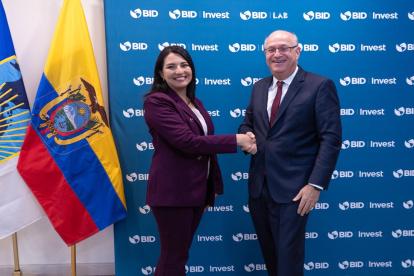 El presidente del Banco Interamericano de Desarrollo (BID), Ilan Goldfajn, se reunió con la ministra de Economía y Finanzas de Ecuador, Sariha Moya.