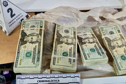 El notario Camilo Salinas Zamora fue detenido en un bus interprovincial, durante varios allanamientos en donde la Fiscalía se incautó fajos de dólares, celulares y documentos.