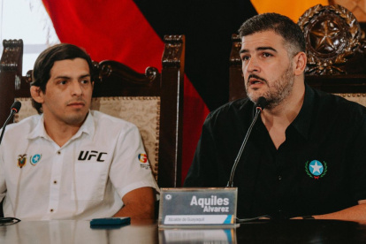 Aquiles Álvarez en la presentación de las Academias de artes marciales mixtas en Guayaquil