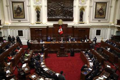 Fotografía que muestra una sesión en el Congreso de Perú el miércoles,22 de octubre de 2025, en Lima (Perú).