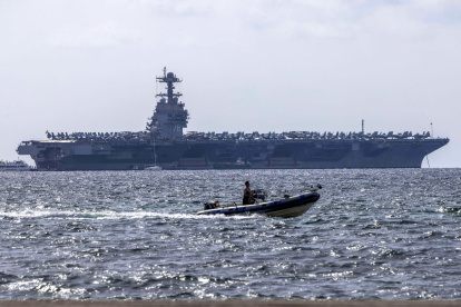 Fotografía del portaaviones nuclear estadounidense USS Gerald R. Ford.