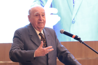 El expresidente de Uruguay Julio María Sanguinetti durante su intervención.