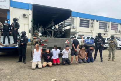 La Policía Nacional presentó a los detenidos en esta operación.