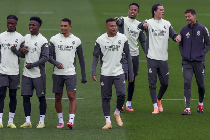 Entrenamiento de Real Madrid en la ciudad deportiva de Valdebebas.