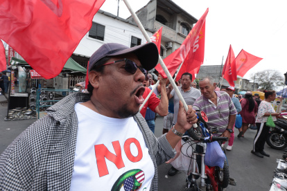 La marcha de Unidad Popular en Guayaquil fue en el mercado San Vicente de Paúl.