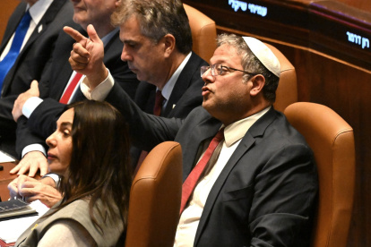 Imagen de archivo del ministro ultraderechista Itamar Ben Gvir, en la Knéset (Parlamento israelí).