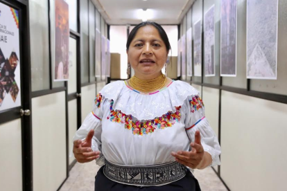 Ercilia Castañeda empezó en la dirigencia a los 13 años; hoy es vicepresidenta de la Conaie. Tiene 49 años.