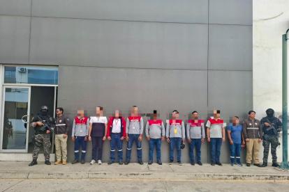 Nueve de los once detenidos fueron presentados en la Unidad de Vigilancia Comunitaria de Manta