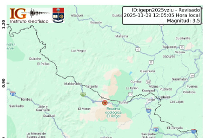 Temblor en Ecuador este 9 de noviembre.