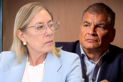 Rafael Correa y Anabella Azín, protagonistas de una rivalidad política que perdura en Ecuador.