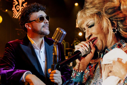 Andrés Cepeda y Celia Cruz para el sencillo Las Pilanderas