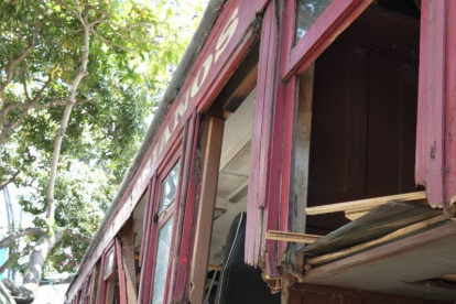 Vagón en trabajos de mantenimientó